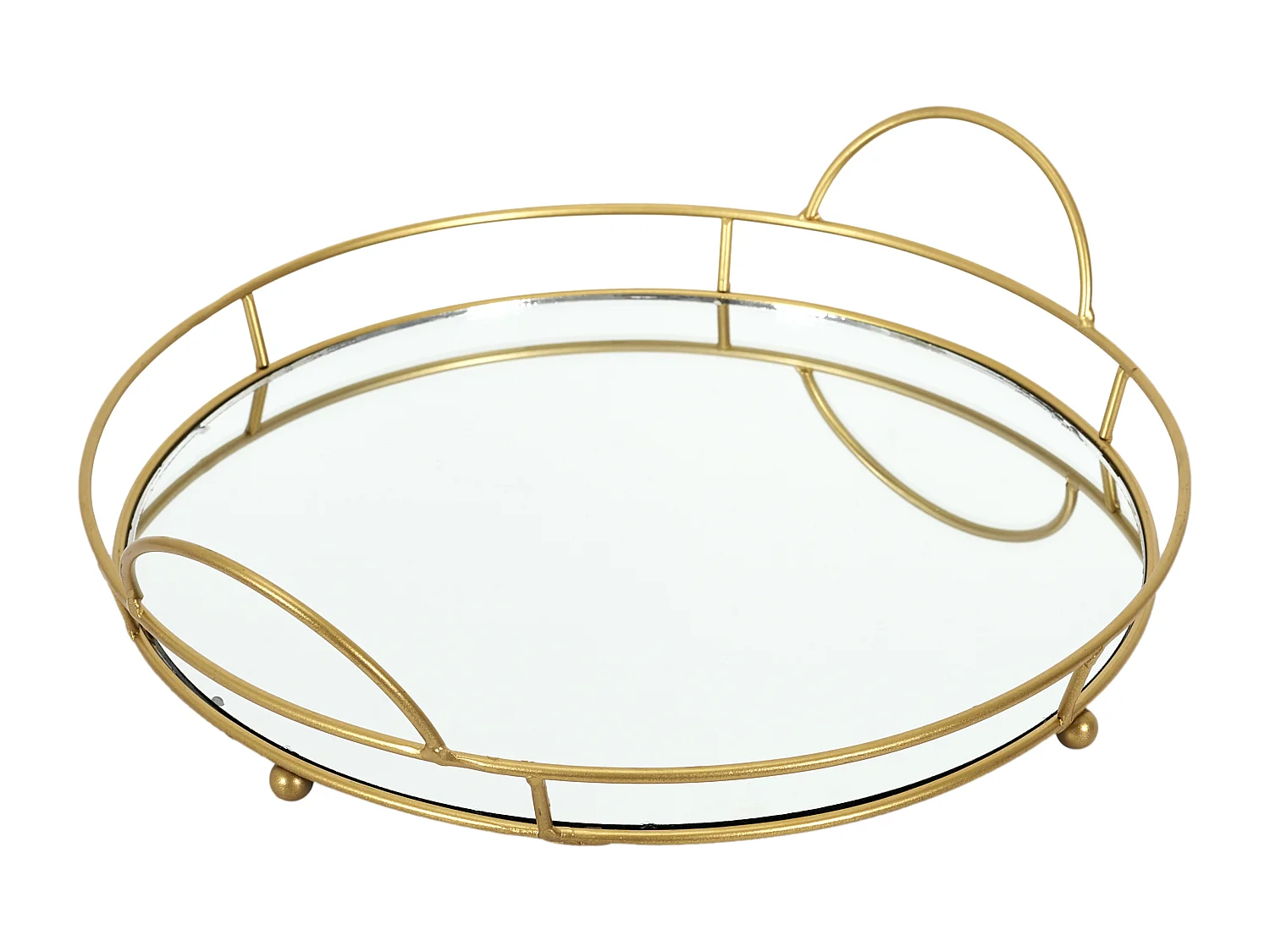 Plateau De Presentation Miroir 34cm Or