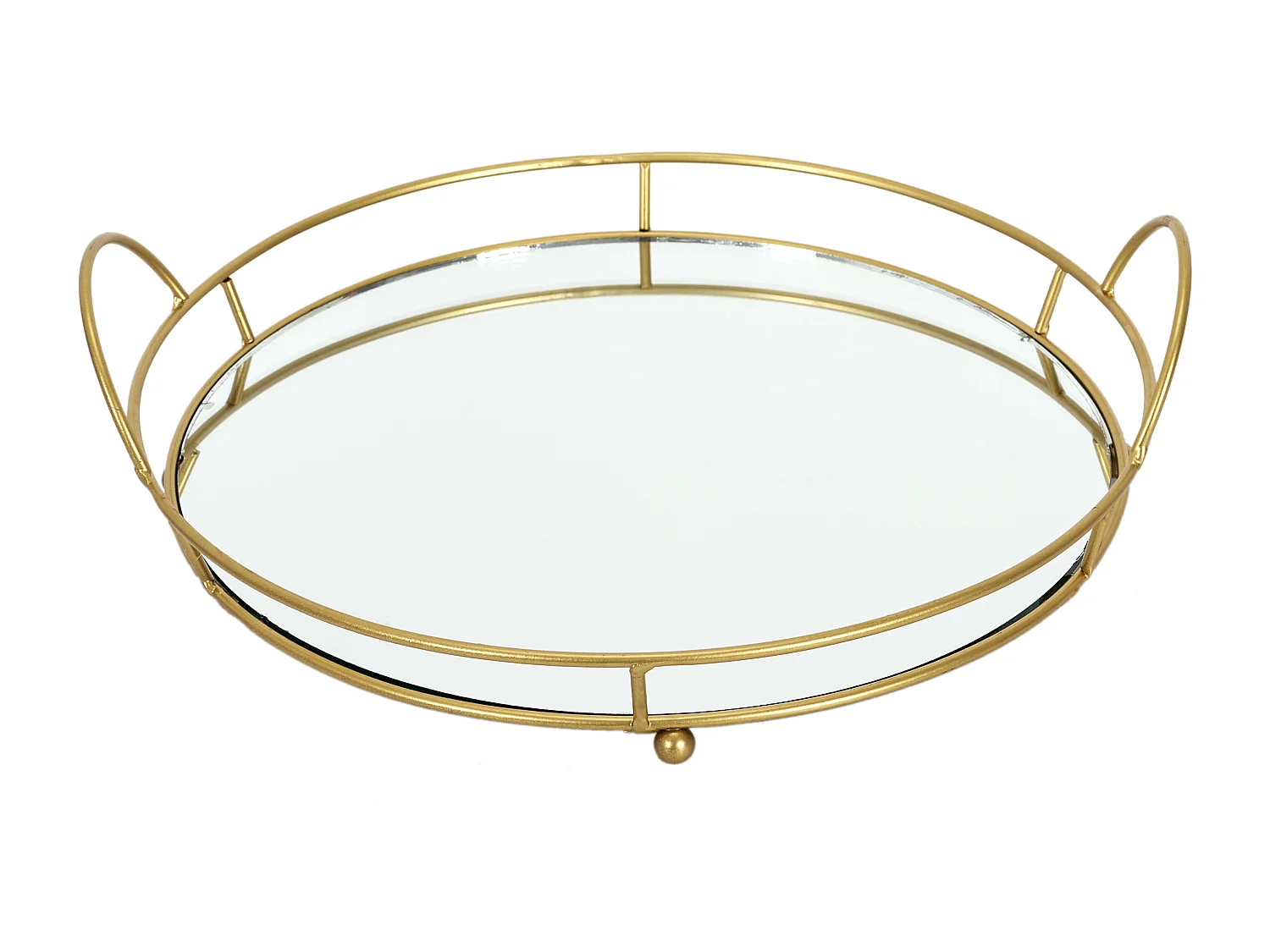 Plateau De Presentation Miroir 34cm Or
