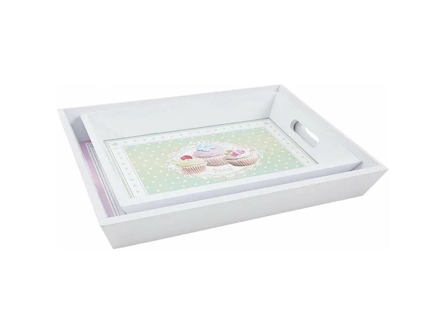 Plateaux en bois Gâteaux (Lot de 2)