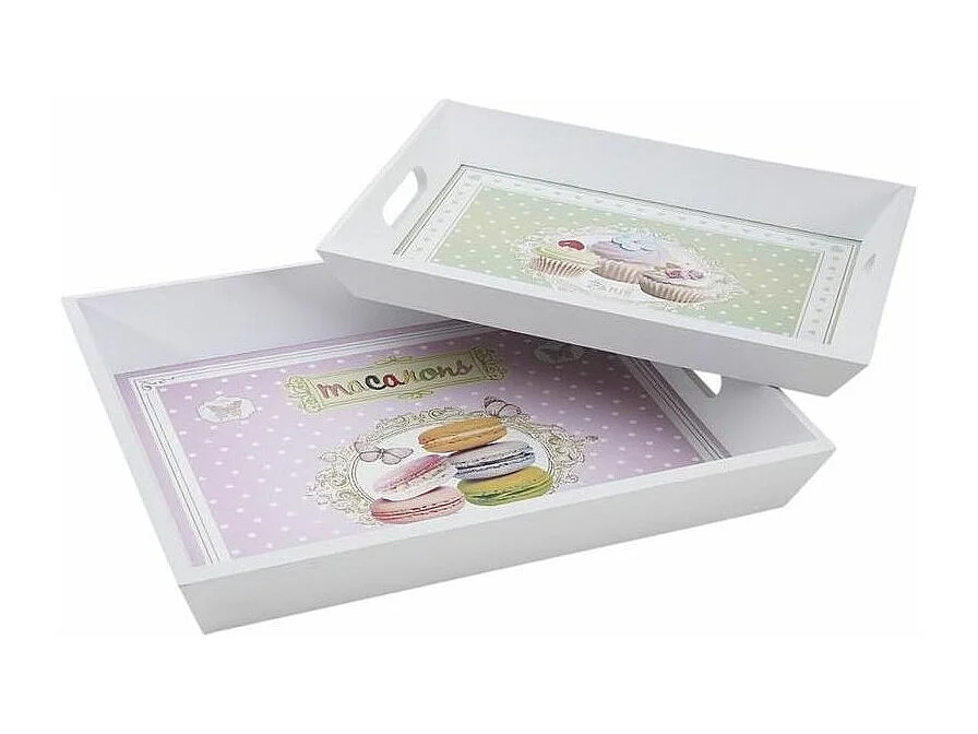 Plateaux en bois Gâteaux (Lot de 2)