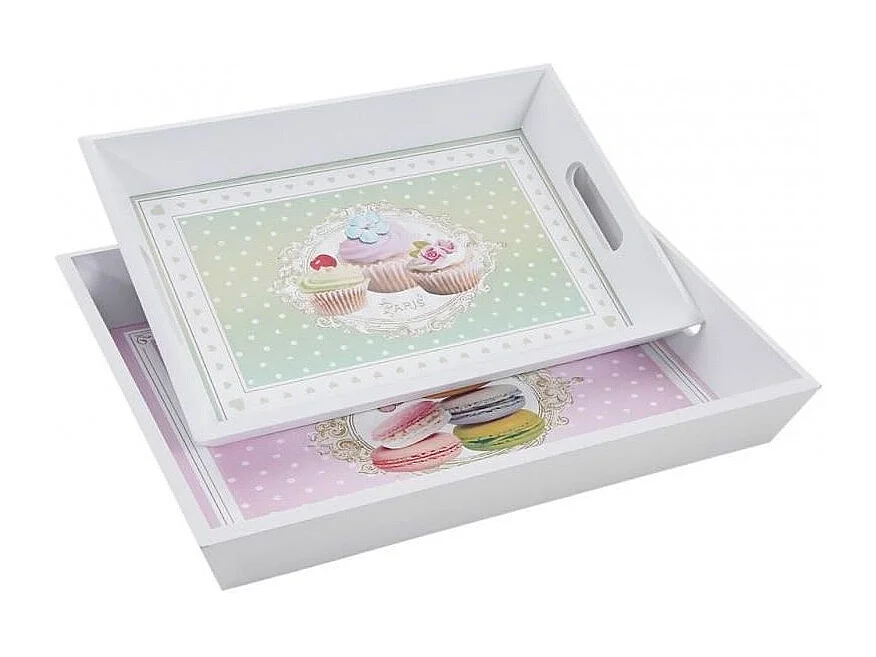 Plateaux en bois Gâteaux (Lot de 2)