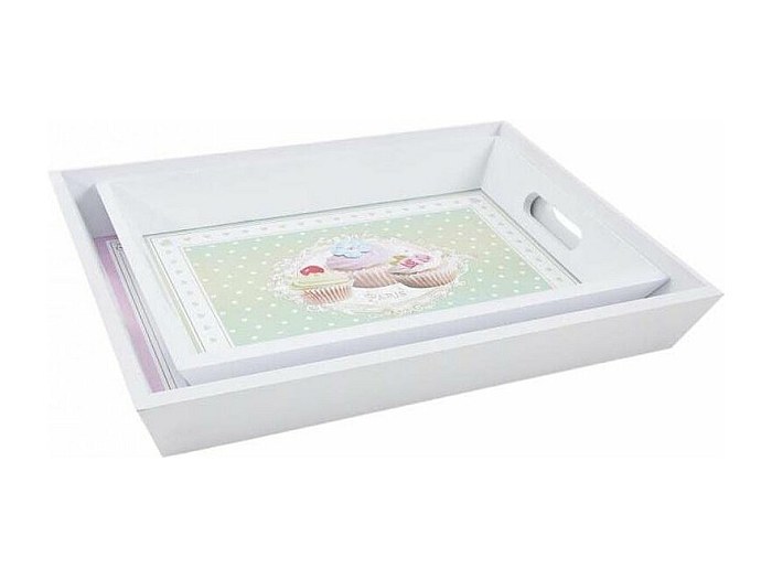 Plateau De Service Rectangulaire En Inox Brillant - Moyen Modèle - 35,5