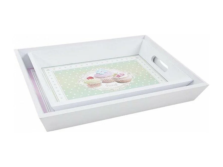 Plateaux en bois Gâteaux (Lot de 2)