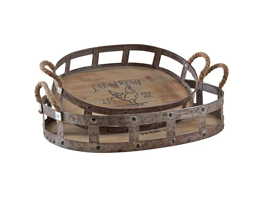 Plateaux ovales "Farm Fresh" (Lot de 2)