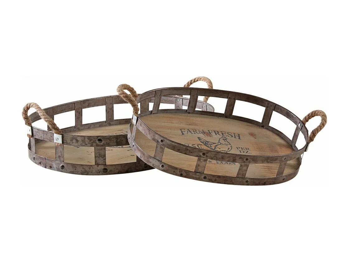 Plateaux ovales "Farm Fresh" (Lot de 2)