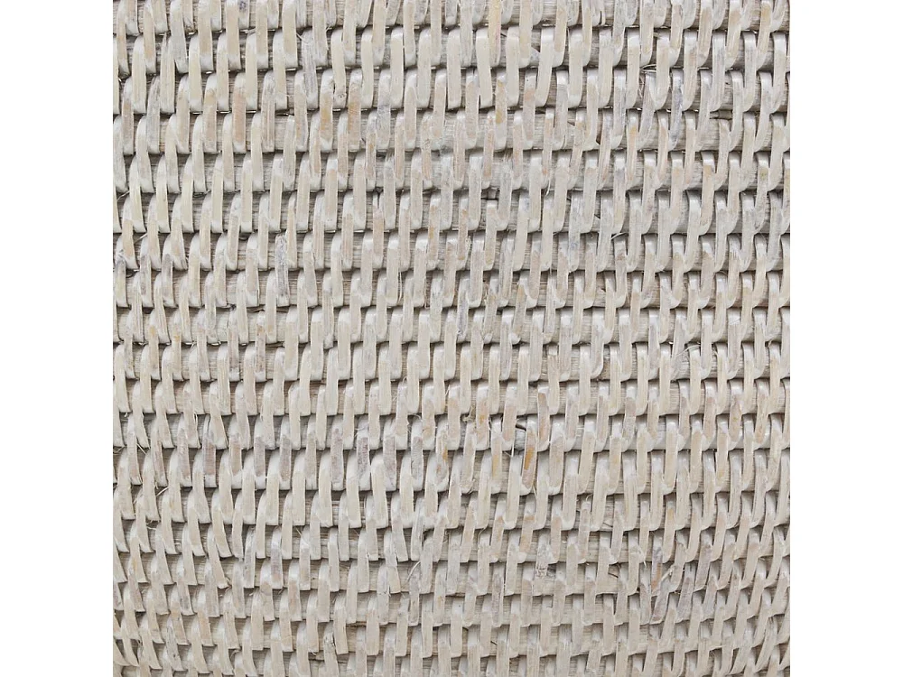 Vassoio in rattan dipinto di bianco