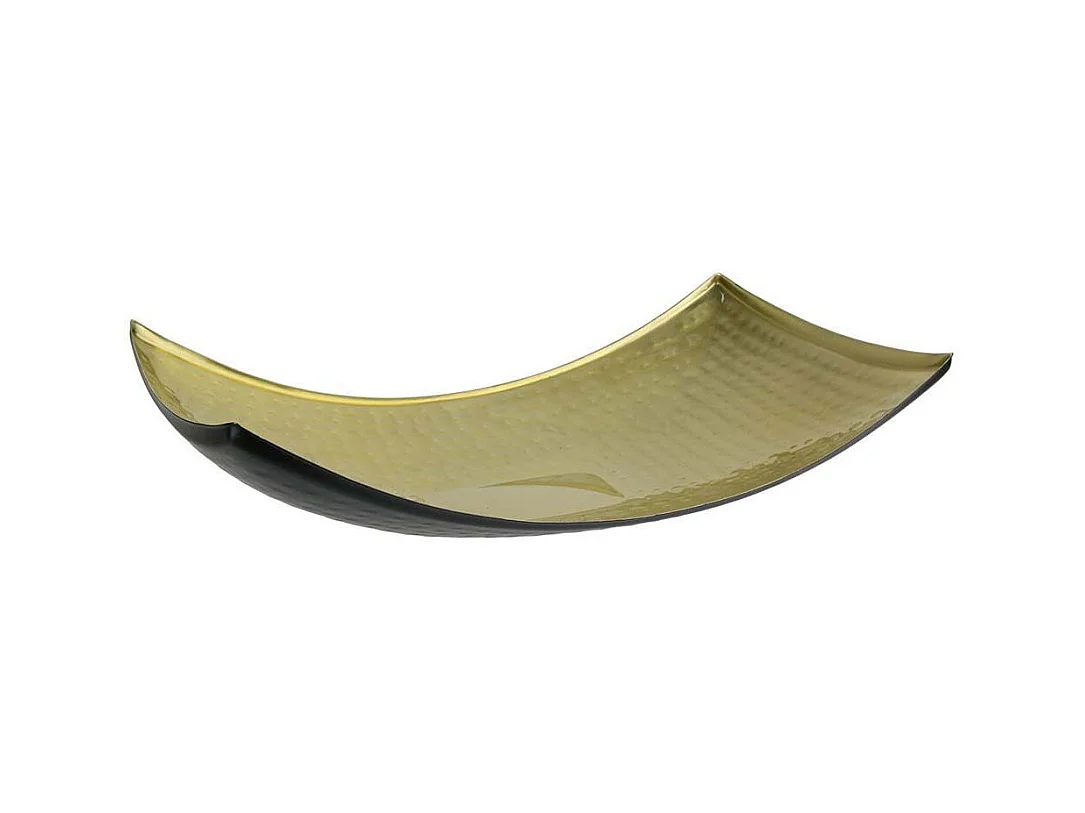 Plateau incurvé noir mat et doré Grand modèle