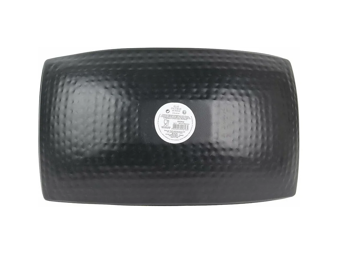 Plateau incurvé noir mat et doré Grand modèle