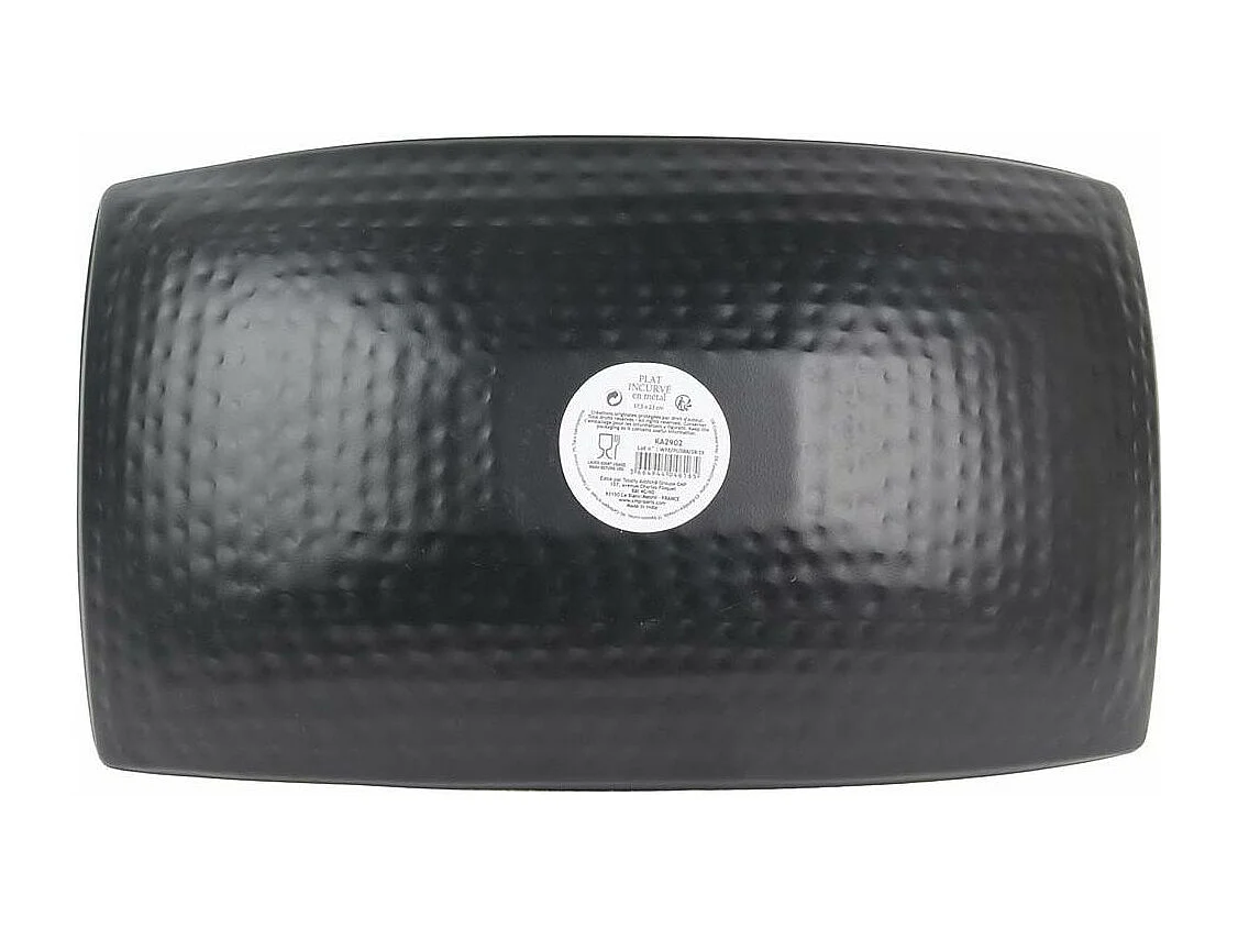 Plateau incurvé noir mat et doré Grand modèle