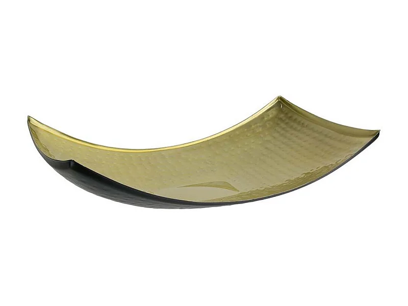 Plateau incurvé noir mat et doré Grand modèle