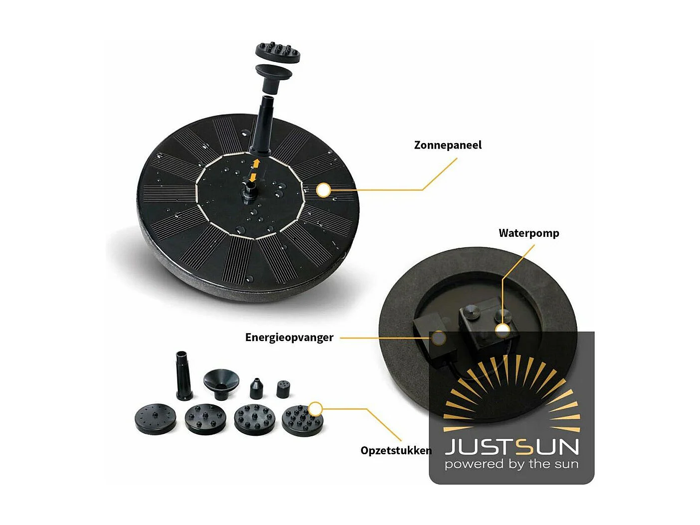 Fontaine extérieure ronde en résine alimentation solaire Fontaine seule