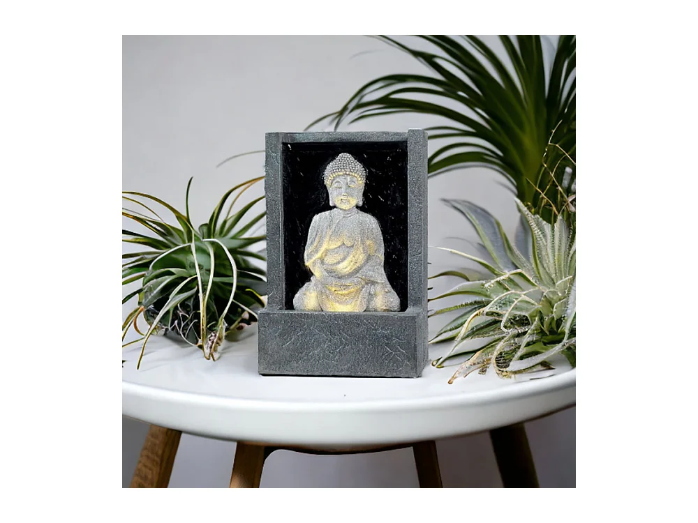 Fontaine extérieure en polyresine Bouddha