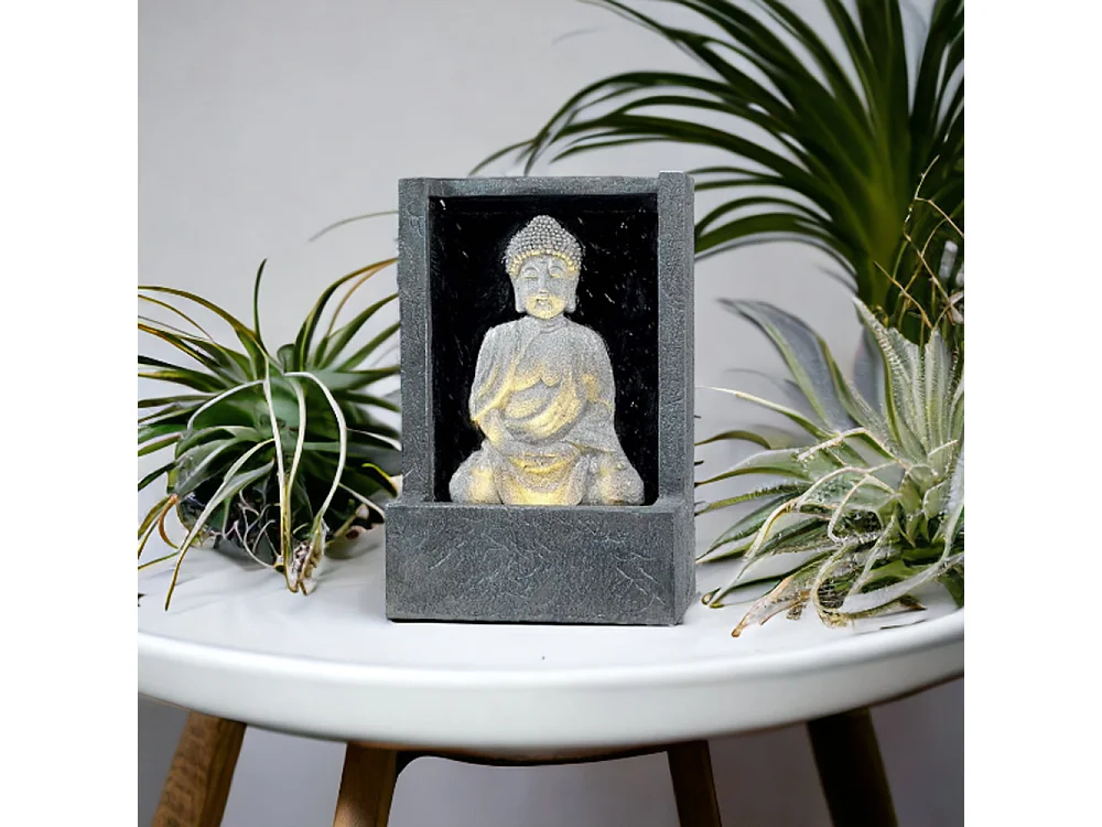 Fontaine extérieure en polyresine Bouddha