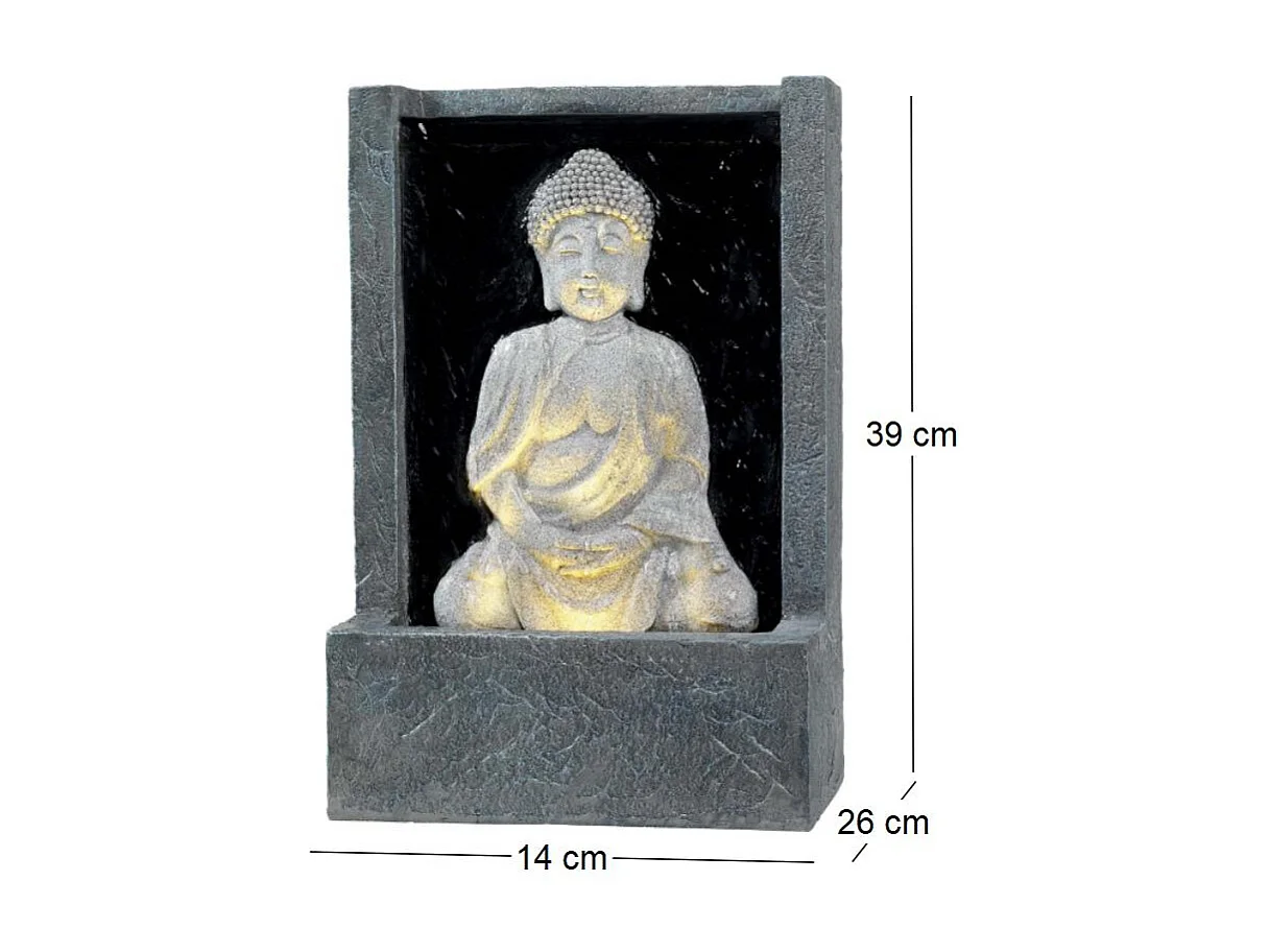 Fontaine extérieure en polyresine Bouddha