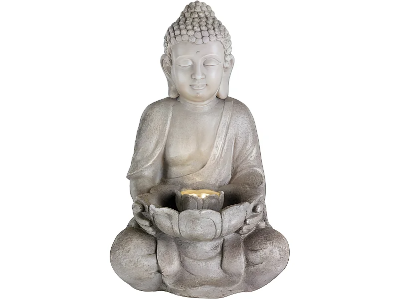 Fontana da esterno in composito Buddha seduto