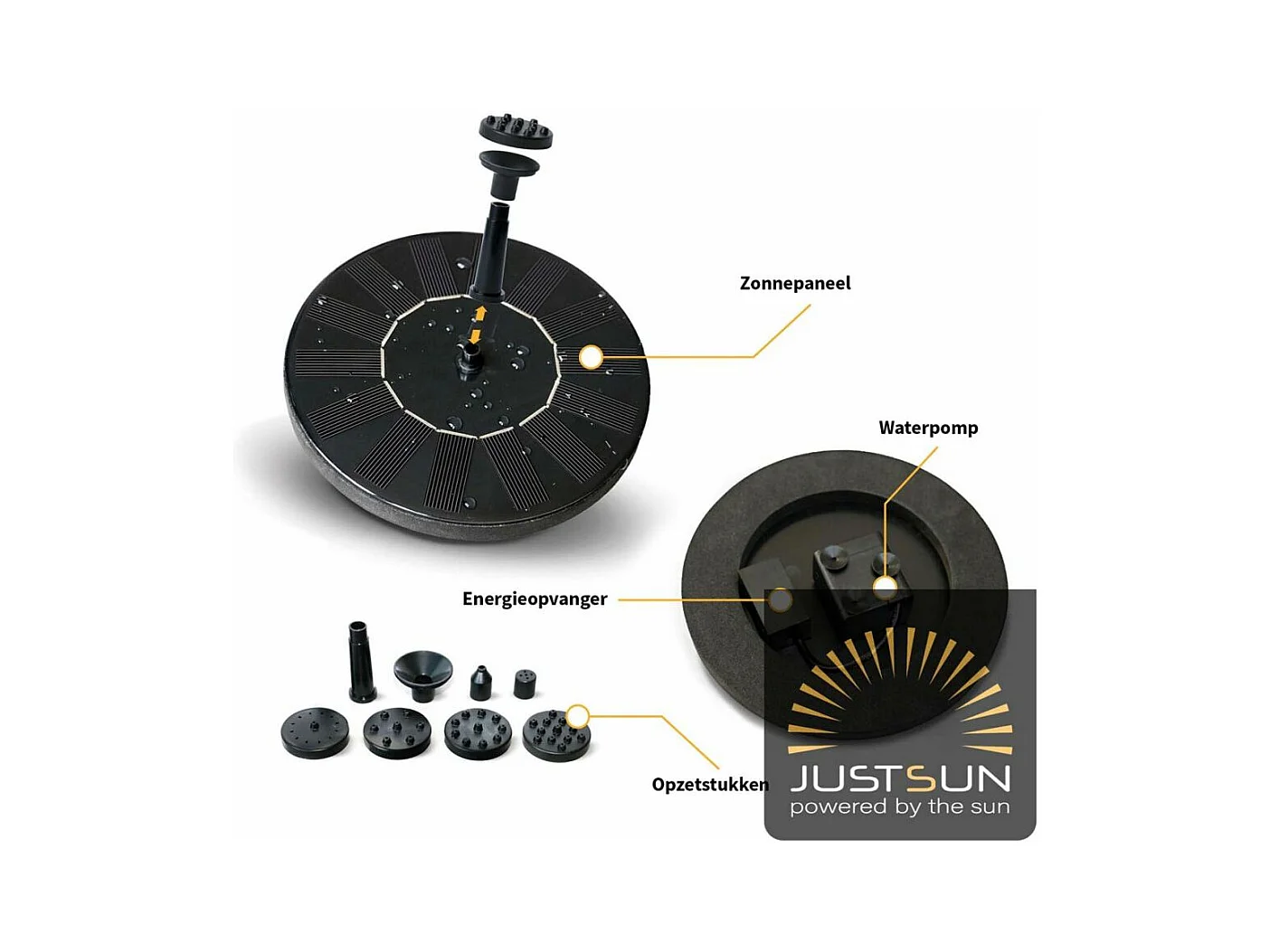 Fontana rotonda in resina per esterni ad energia solare Fontana + batteria + illuminazione