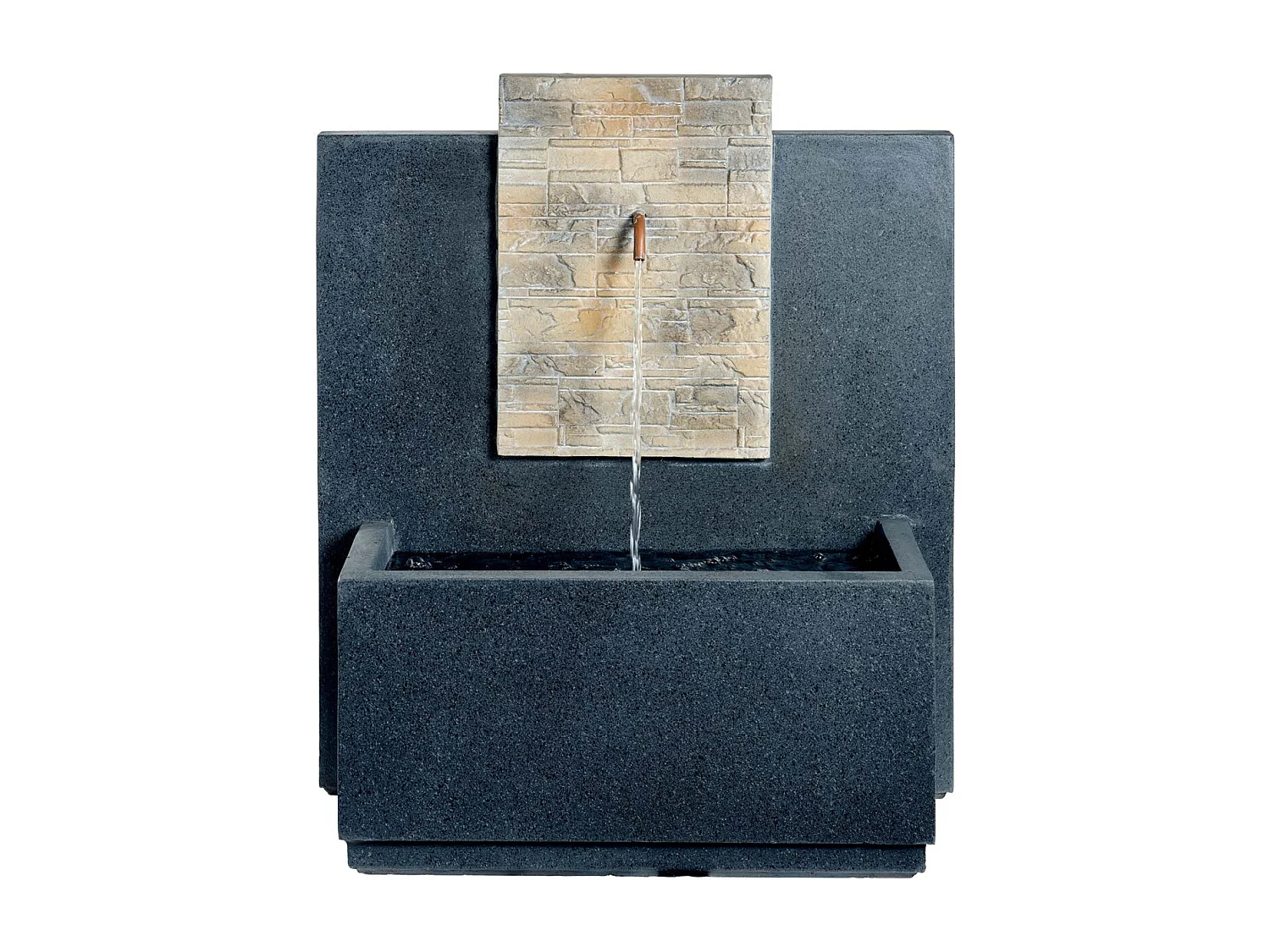 Fontaine extérieure en composite touché pierre véritable