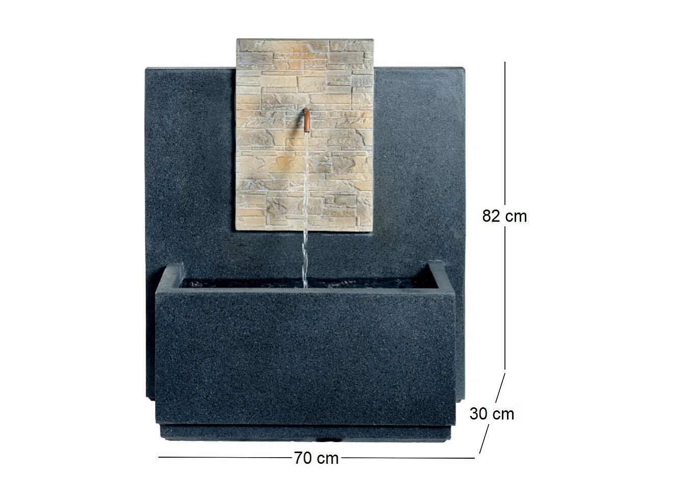 Fontaine extérieure en composite touché pierre véritable