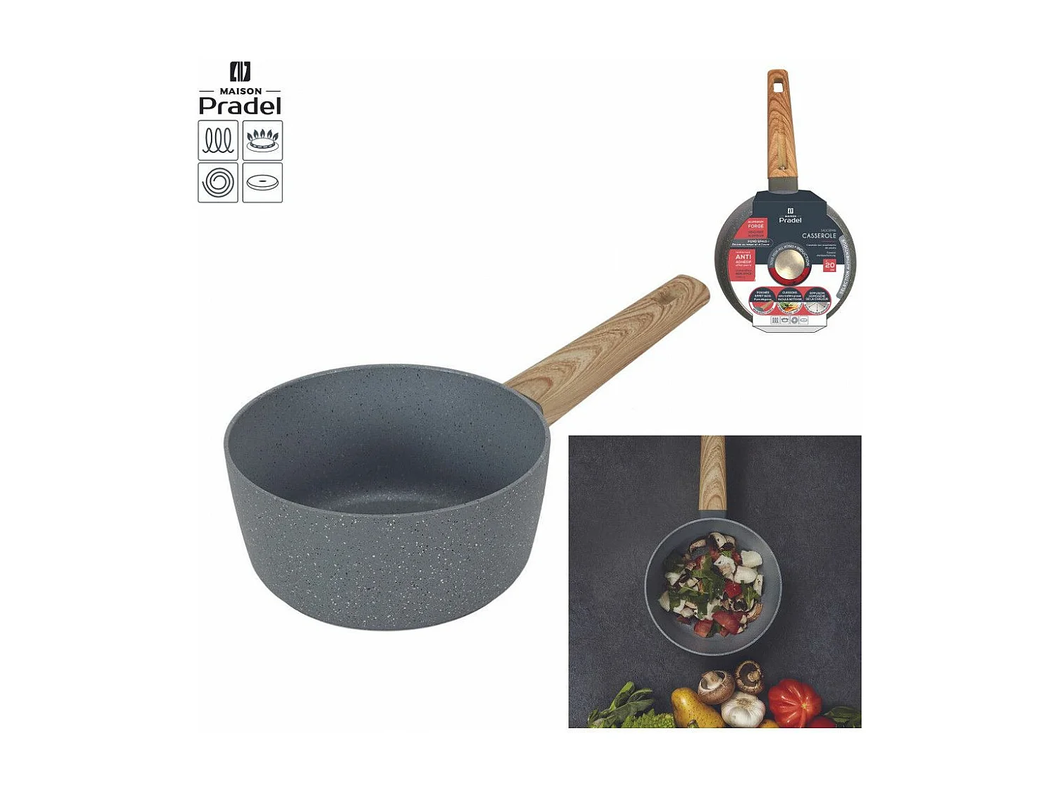 Casserole en Aluminium "Forge" 20cm Gris