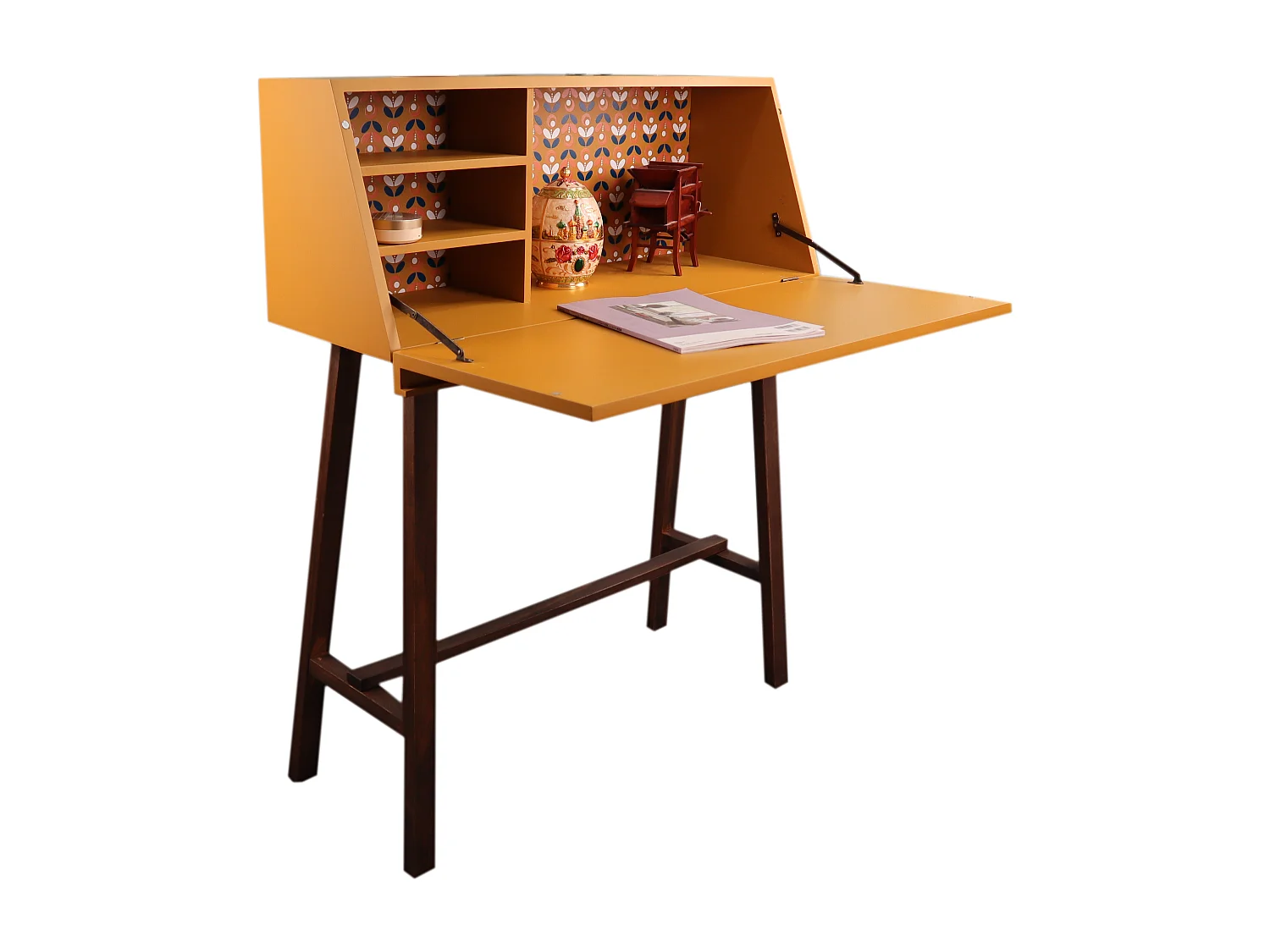 Cabinet Sur Pieds Hauts Emile Jaune Jaune, Marron, Noir