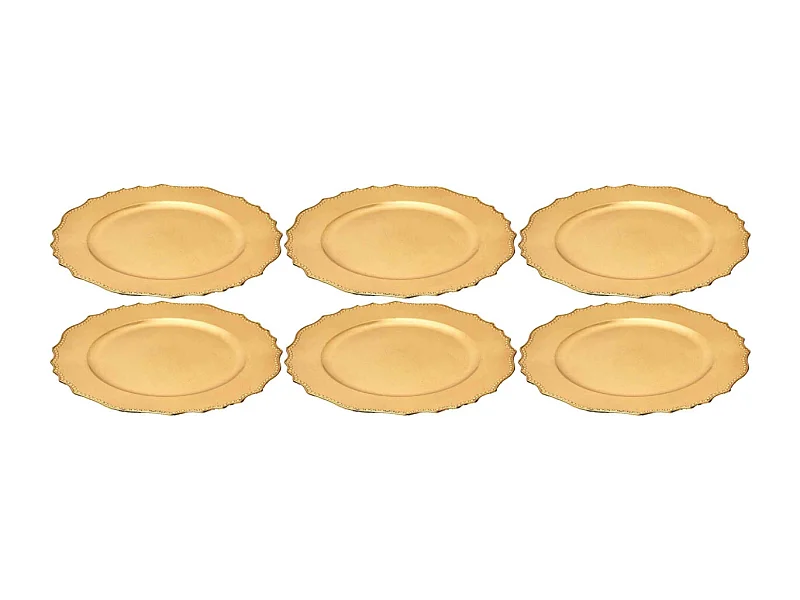 Dessous d'assiette en plastique doré Royal (Lot de 6)
