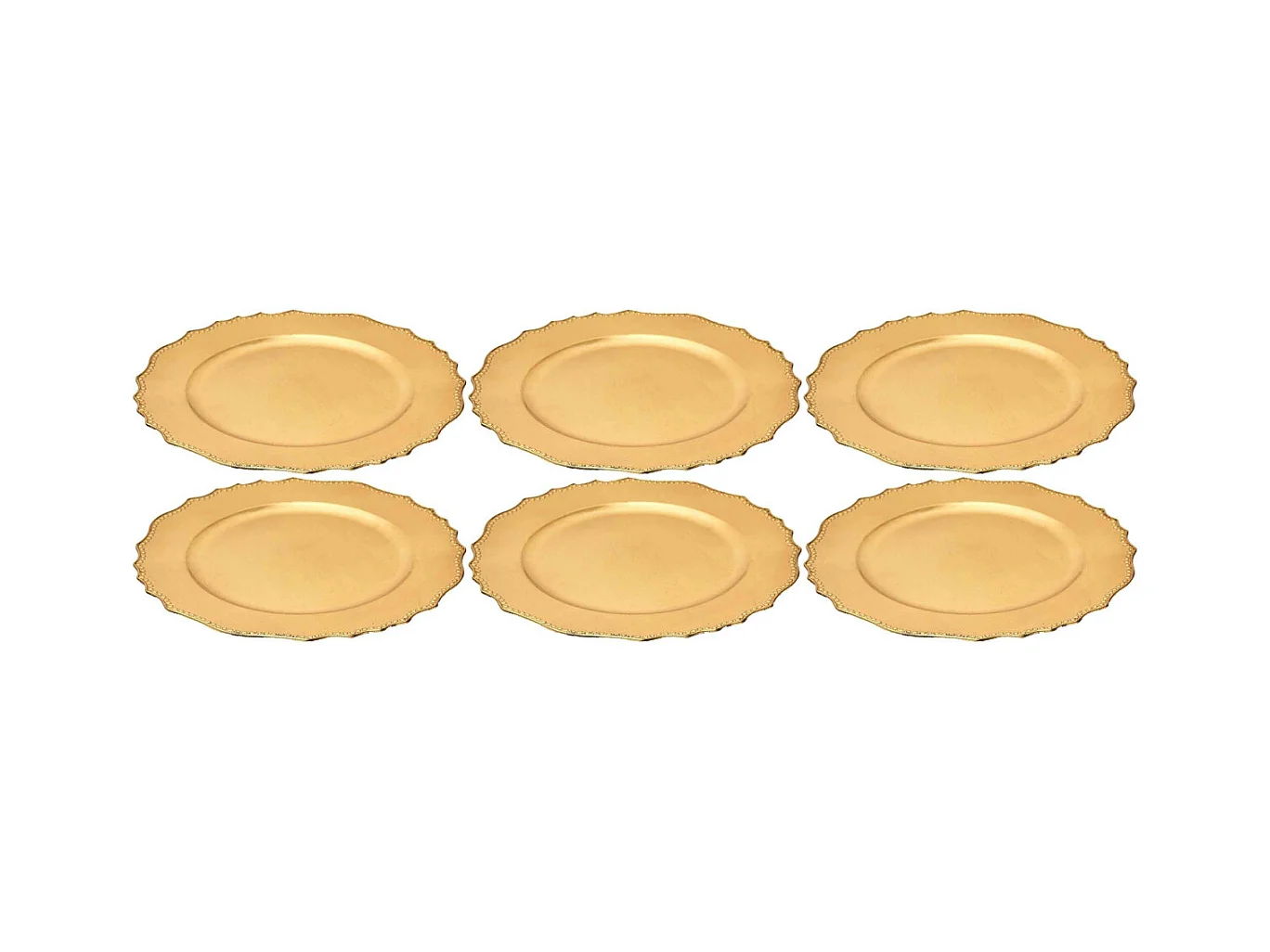 Dessous d'assiette en plastique doré Royal (Lot de 6)