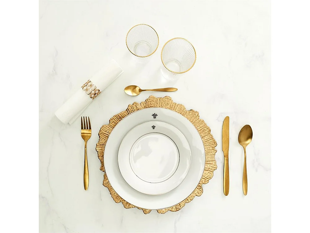 Dessous d'assiette en plastique doré Royal (Lot de 6)