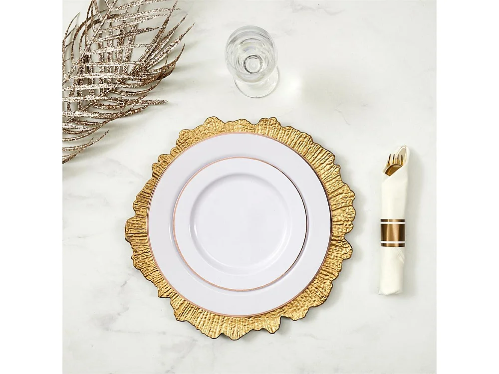 Dessous d'assiette en plastique doré Royal (Lot de 6)