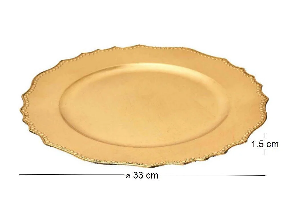 Dessous d'assiette en plastique doré Royal (Lot de 6)