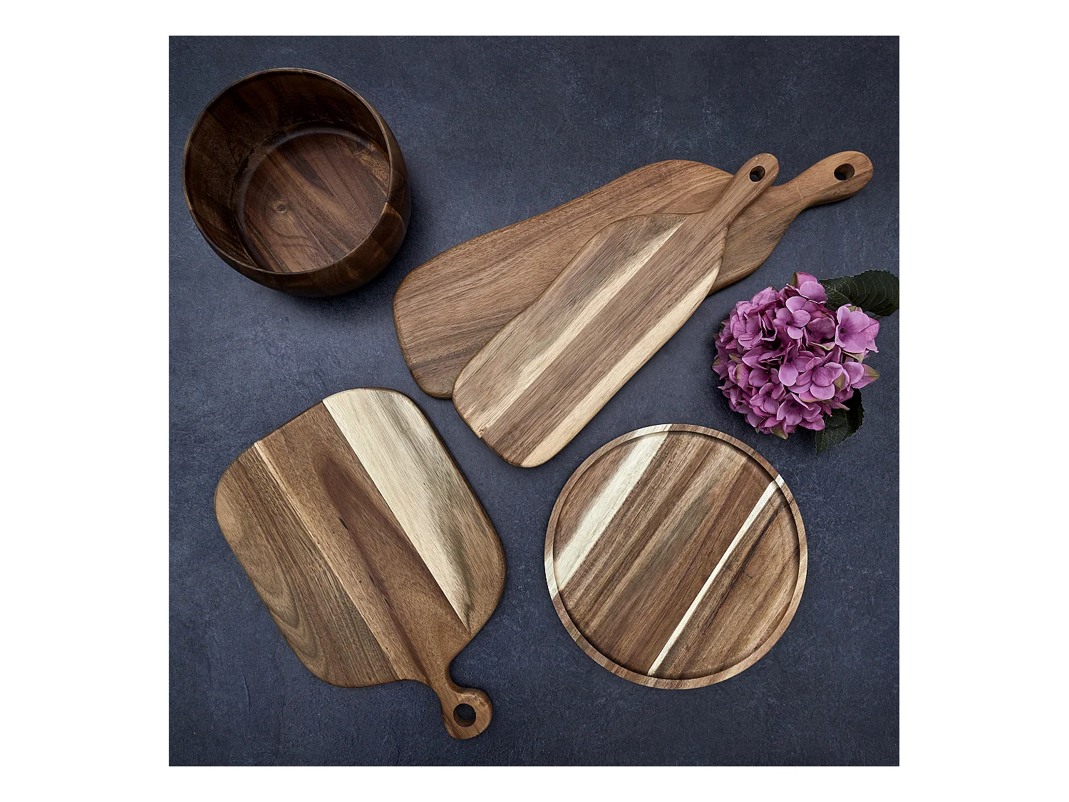 Dessous Assiette Acacia 32cm Marron