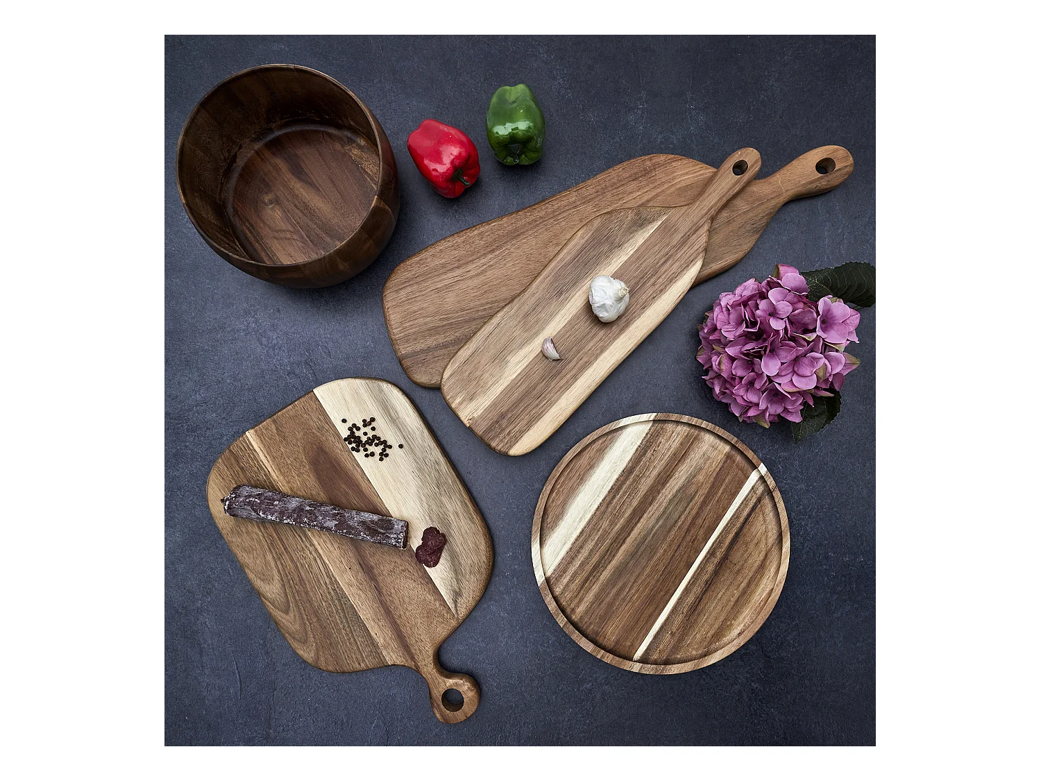 Dessous Assiette Acacia 32cm Marron