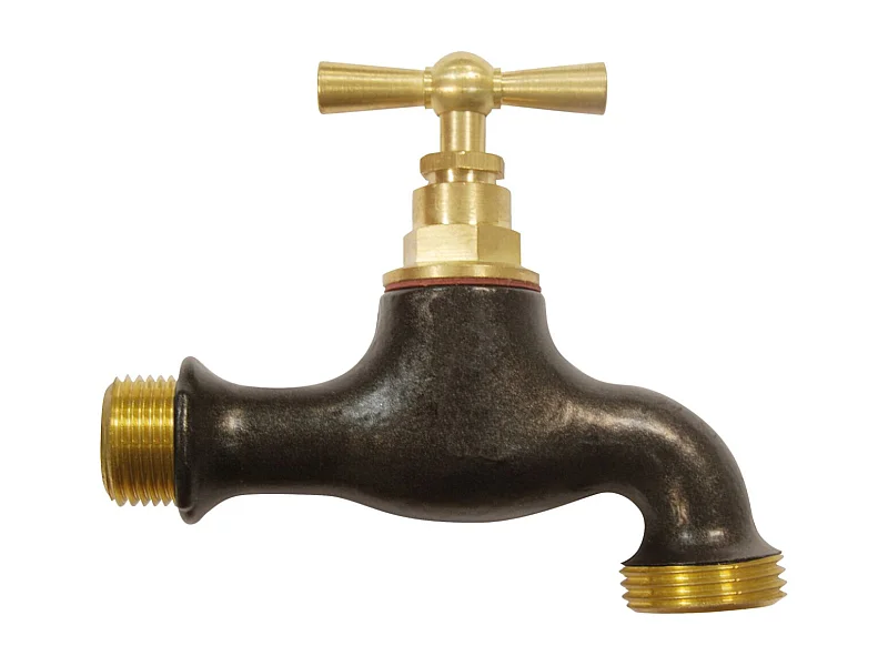 Robinet extérieur laiton coloré Teck