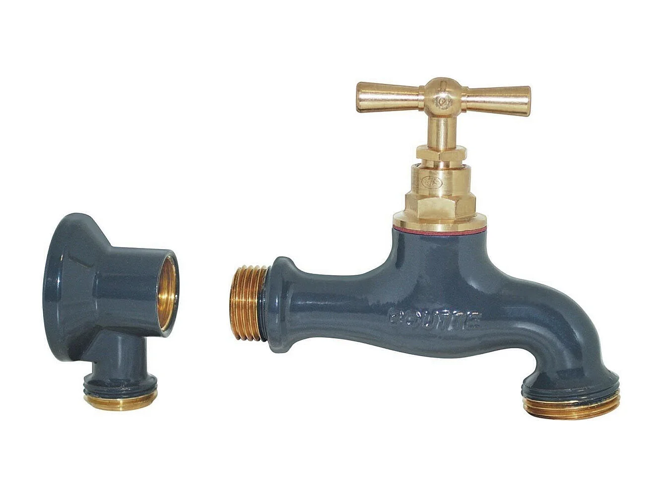 Rubinetto da esterno e applique in ottone coordinata