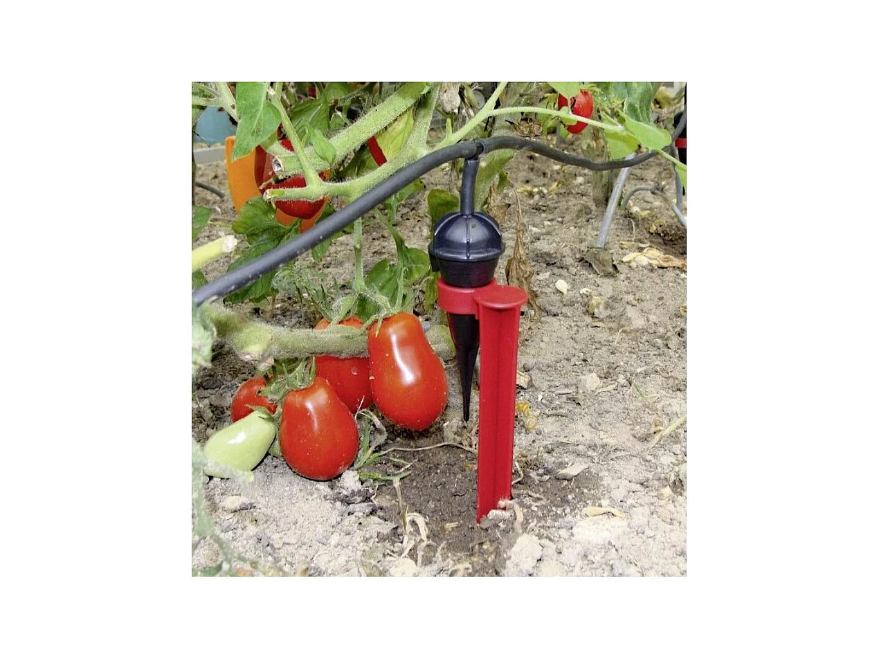 Kit de riego ecológico para jardín con goteros sobre soporte 20 goteros