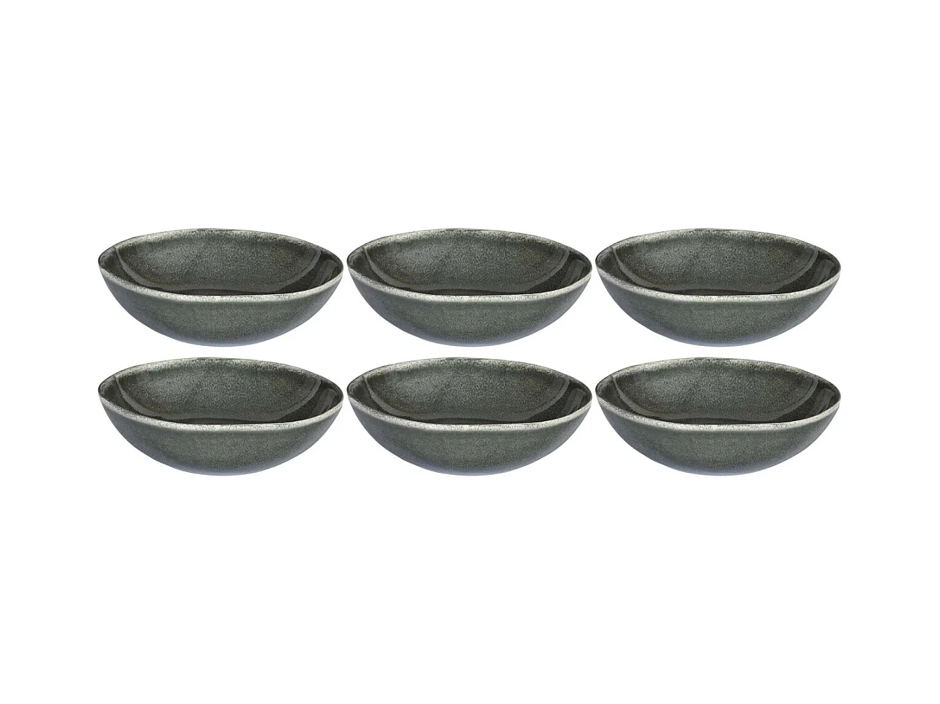 Plato de gres verde Selva Negra (Juego de 6) Plato hondo - 19 cm