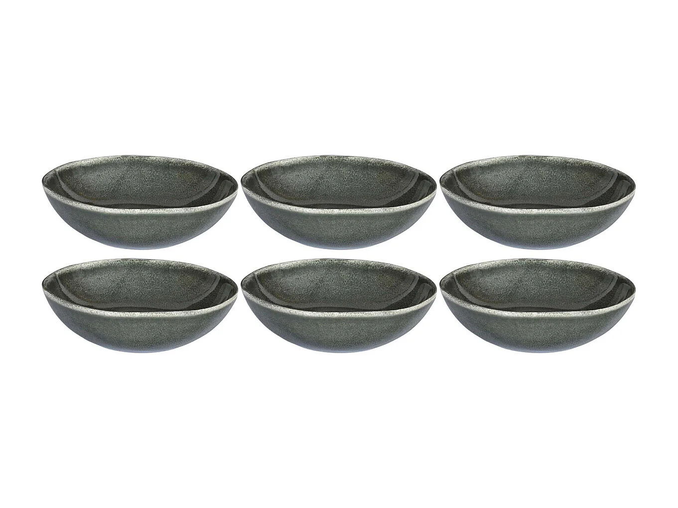 Plato de gres verde Selva Negra (Juego de 6) Plato hondo - 19 cm
