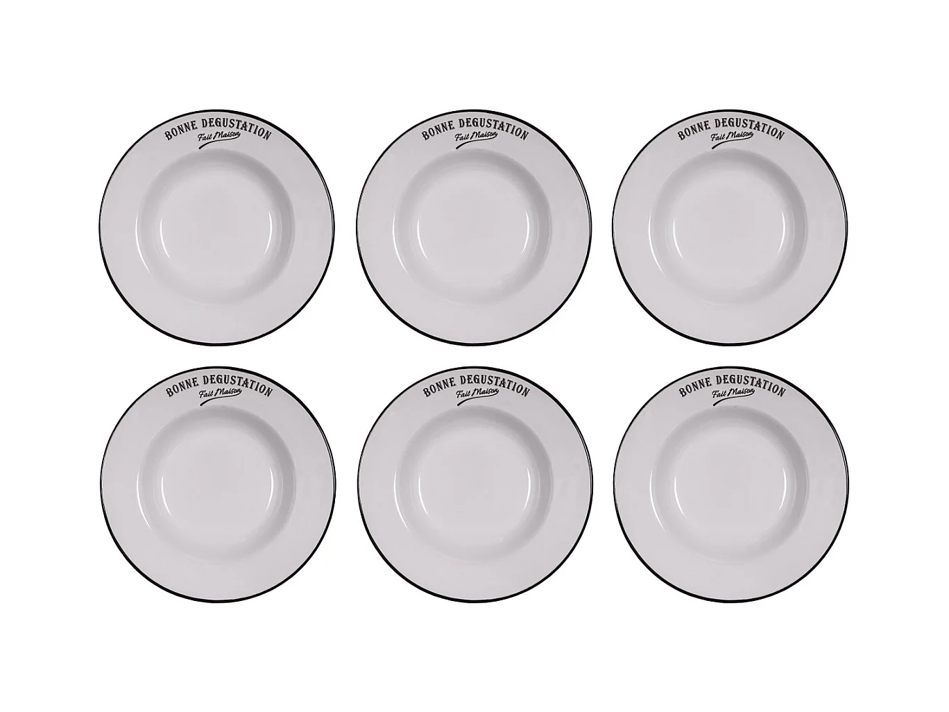 Piatti in gres Bonne dégustation (Set di 6) Piatti da minestra - 23 cm