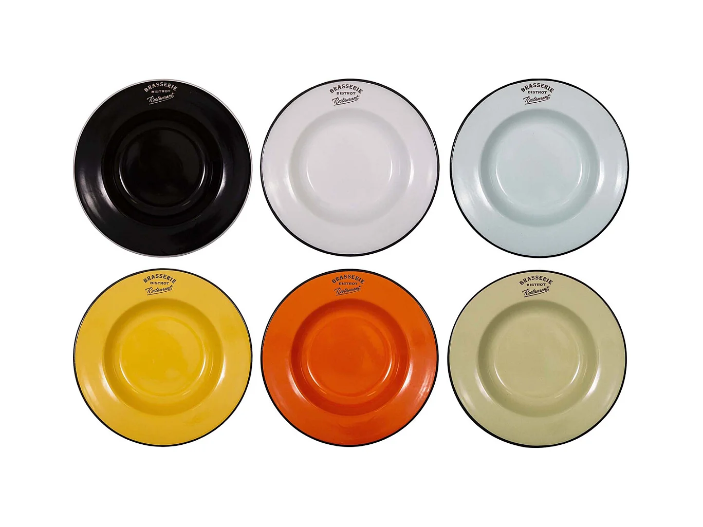 Piatti colorati Brasserie bistrot (Set di 6) Piatti da minestra - 22 cm