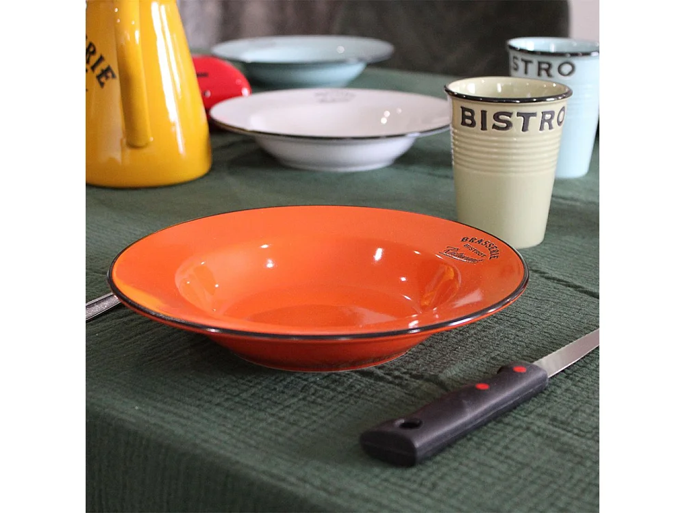 Piatti colorati Brasserie bistrot (Set di 6) Piatti da minestra - 22 cm