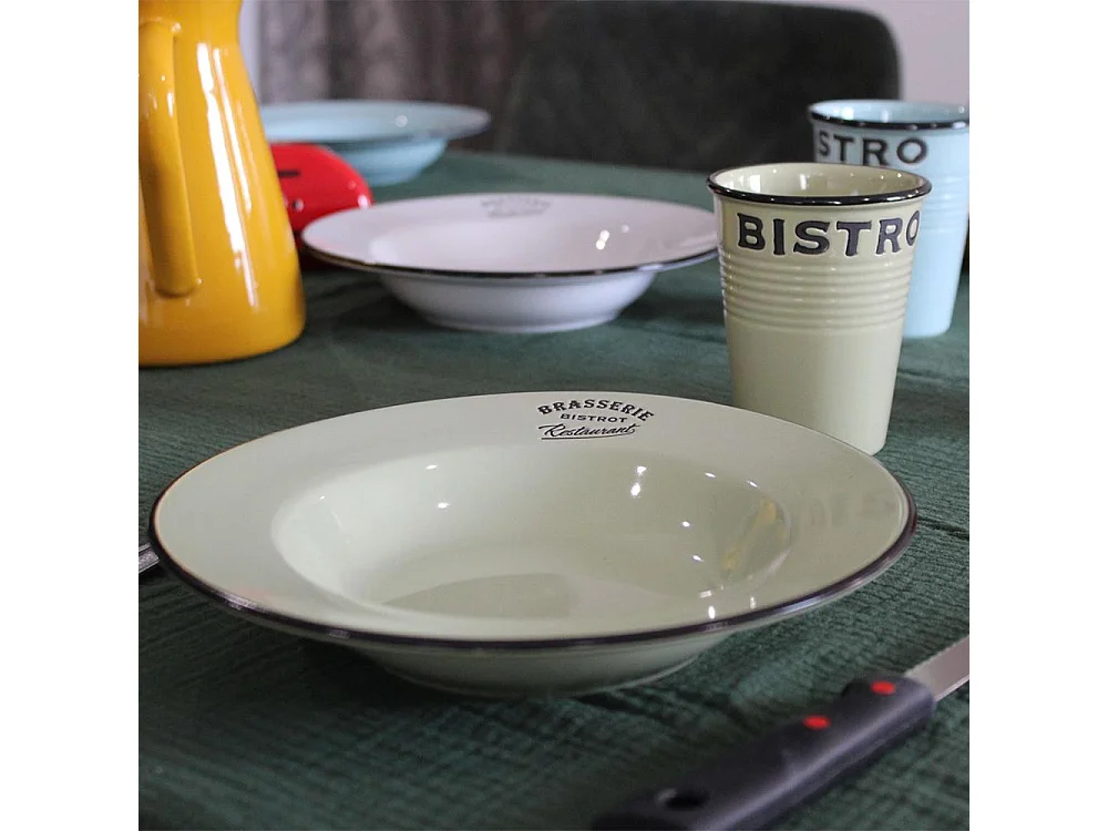 Piatti colorati Brasserie bistrot (Set di 6) Piatti da minestra - 22 cm