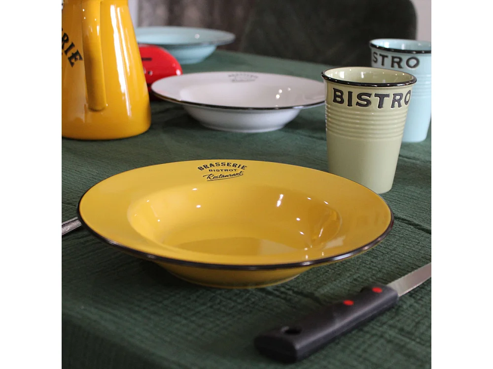 Piatti colorati Brasserie bistrot (Set di 6) Piatti da minestra - 22 cm