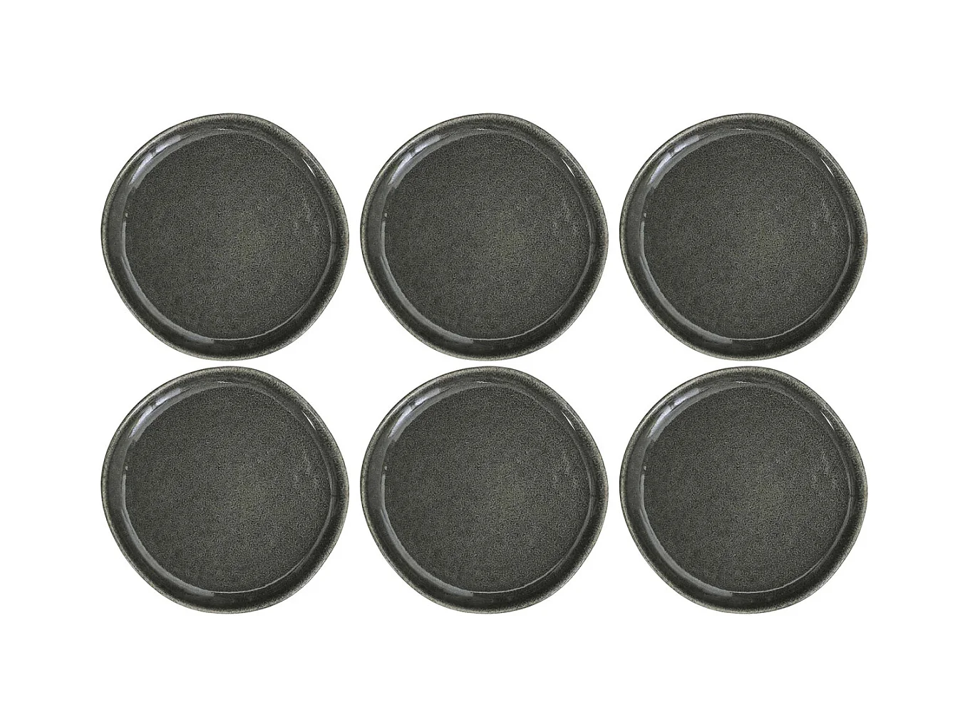 Piatto in gres verde Foresta Nera (Set di 6) Piatto per la cena - 21 cm