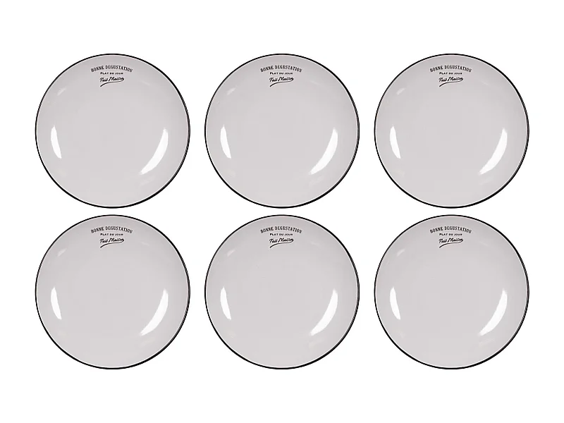 Platos de gres Bonne dégustation (Lote de 6) Platos llanos - 27 cm