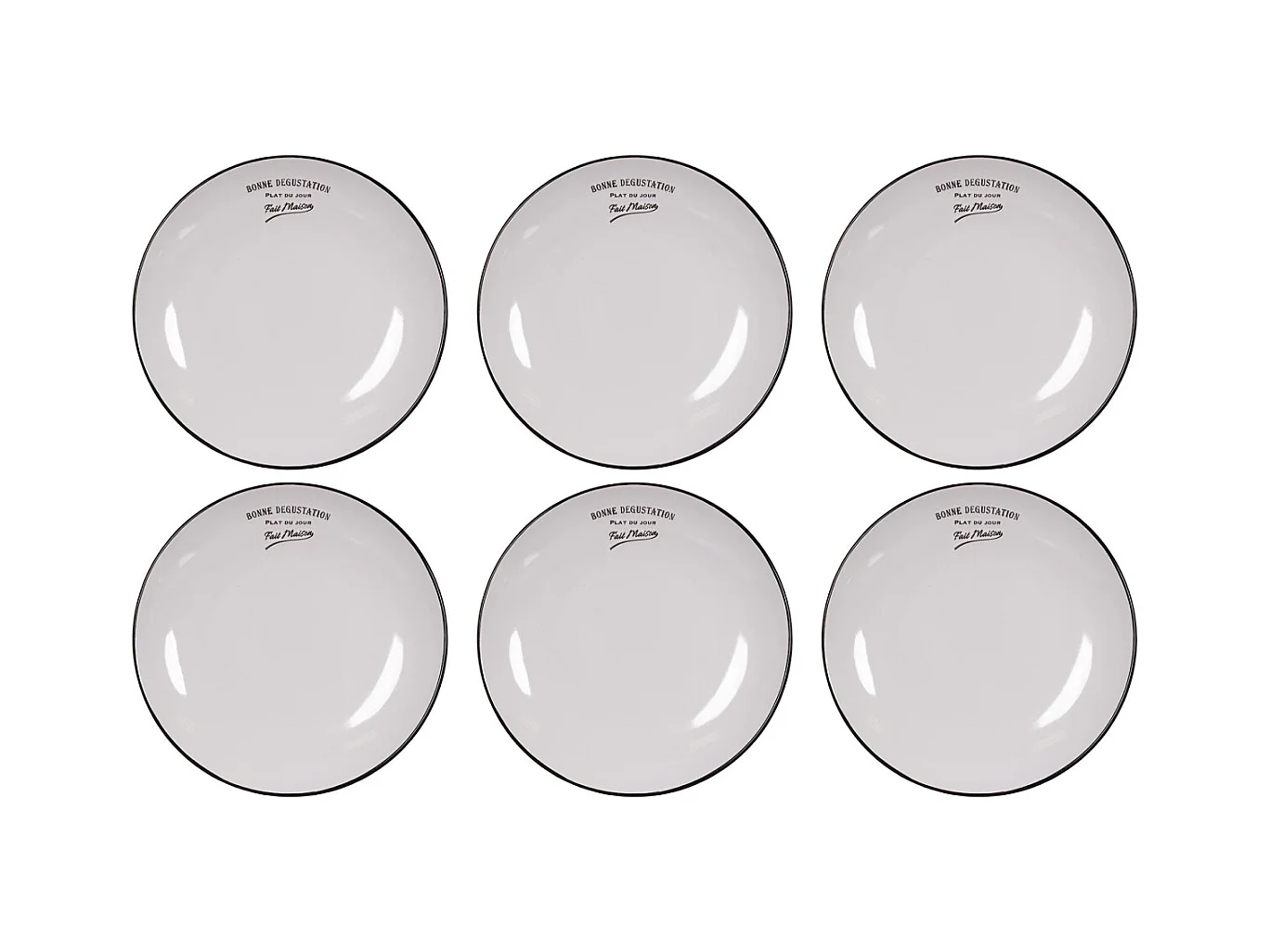 Platos de gres Bonne dégustation (Lote de 6) Platos llanos - 27 cm