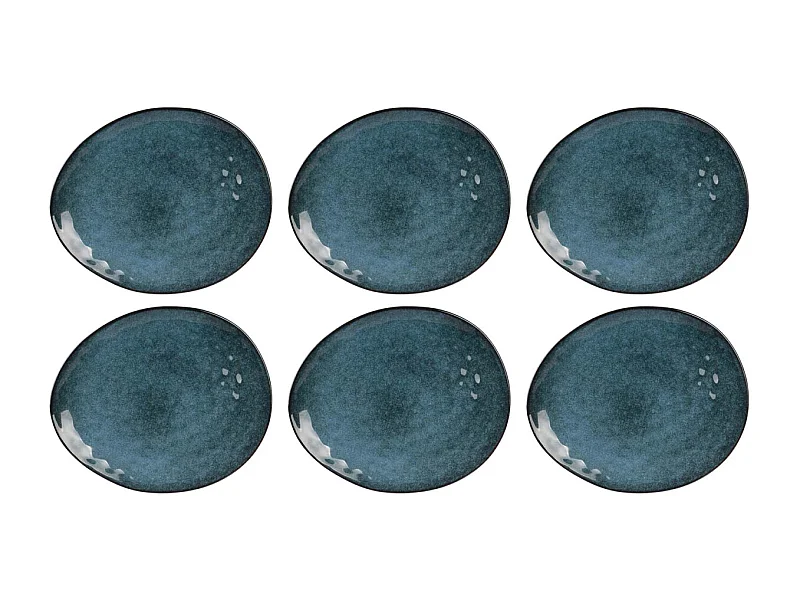 Plato de gres azul Au grès du temps (Juego de 6) 27,5 cm
