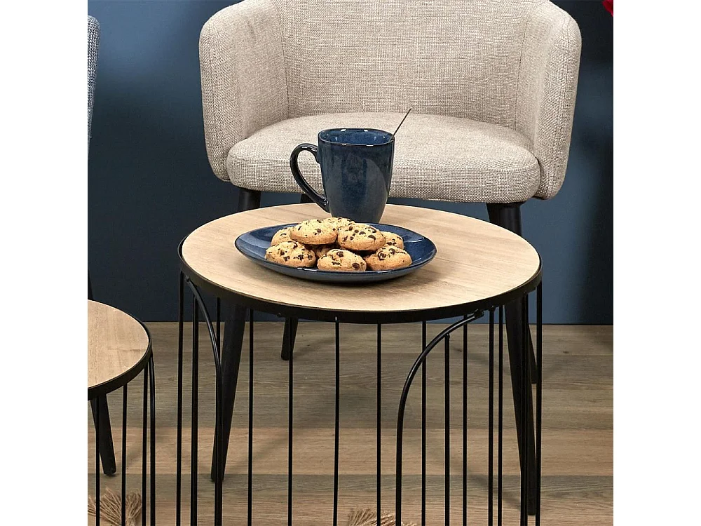 Plato de gres azul Au grès du temps (Juego de 6) 22 cm