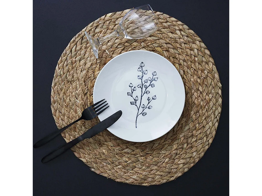 Assiette en porcelaine Cottage 20 cm (Lot de 6) Blanc et gris