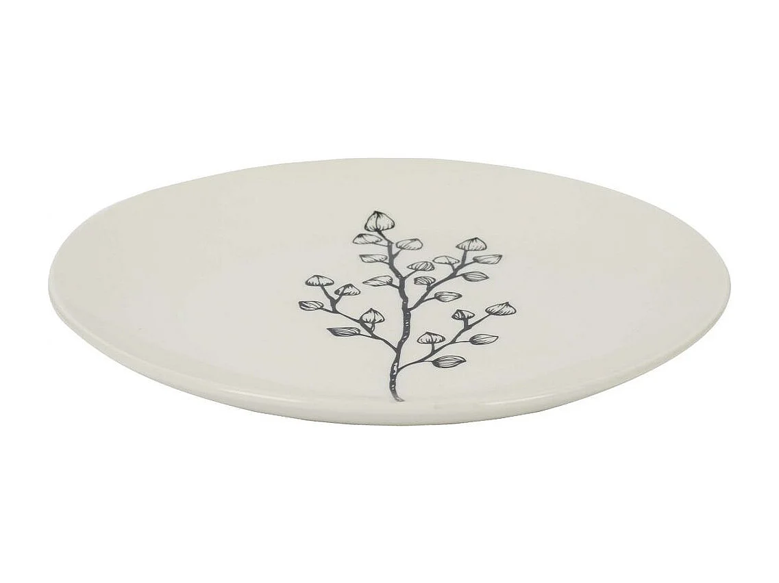 Assiette en porcelaine Cottage 20 cm (Lot de 6) Blanc et gris