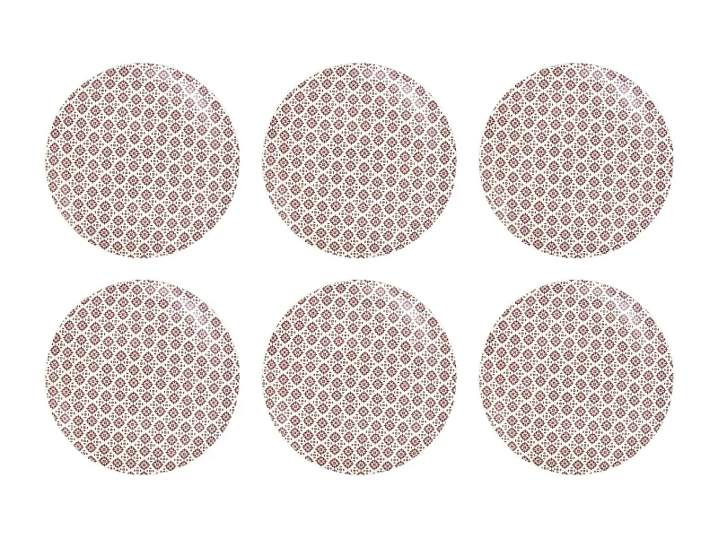 Piatto in porcellana stampata Cottage 25 cm (Set di 6)