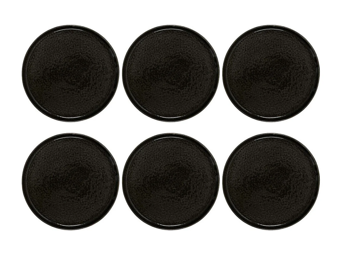 Assiette en grès noir Tokyo (Lot de 6) Assiette plate - 20,5 cm